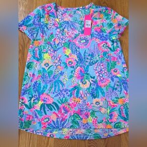 Lilly Pulitzer Etta V-Neck Top in the Multi Me and My Zesty Nwt Size M